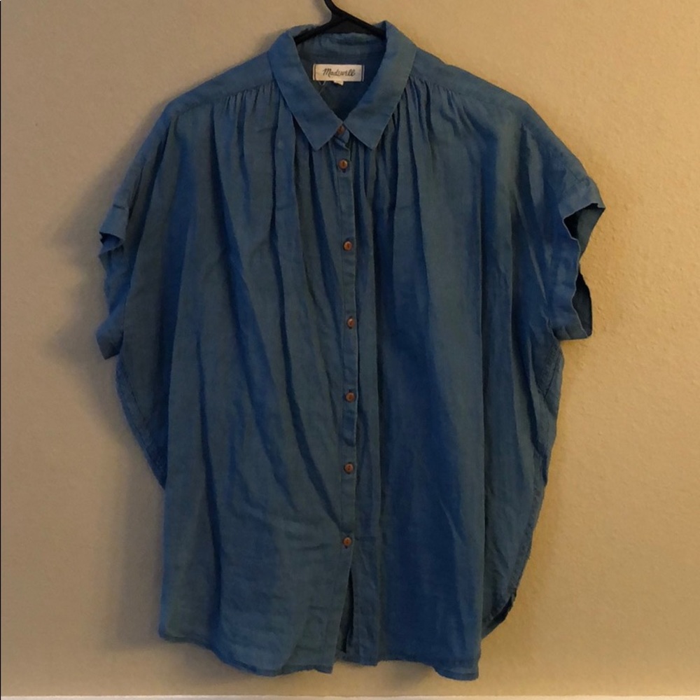 Madewell indigo dyed blouse